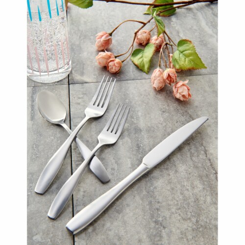 Hampton Forge Gordon Satin Flatware Set - Silver Perspective: back