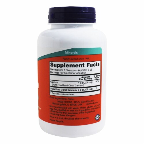 NOW Foods Coral Calcium Pure Powder, 6 Ounces Perspective: back