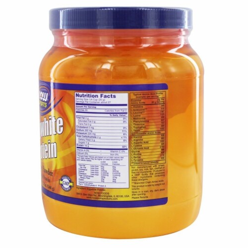 NOW Foods Sports Egg White Protein Protein Powder Unflavored - 1.2 lbs (544 g) Perspective: back