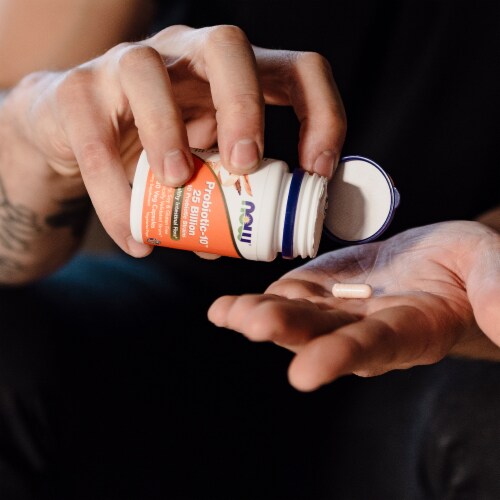 NOW® Probiotic-10™ 25 Billion Veg Capsules Perspective: back