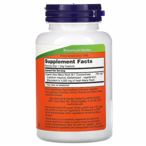 Now Foods, (2 Pack) Maca, Raw, 750 mg, 90 Veggie Caps, Now Foods Perspective: back