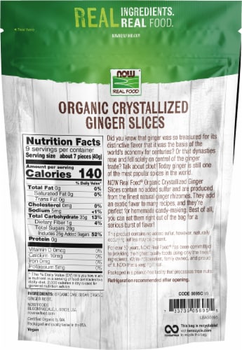 NOW Real Food™ Crystallized Ginger Slices Perspective: back