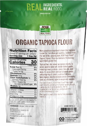 NOW® Real Food Organic Tapioca Flour Perspective: back