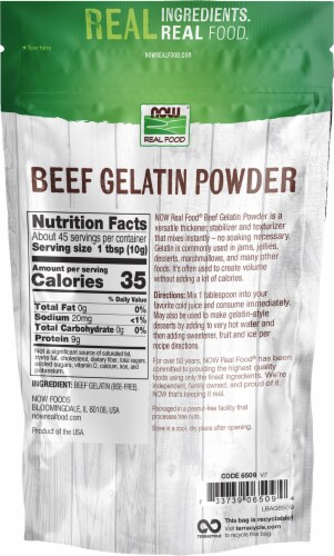 NOW® Real Food Beef Gelatin Powder Perspective: back