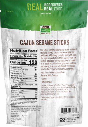 NOW® Real Food Cajun Sesame Sticks Perspective: back