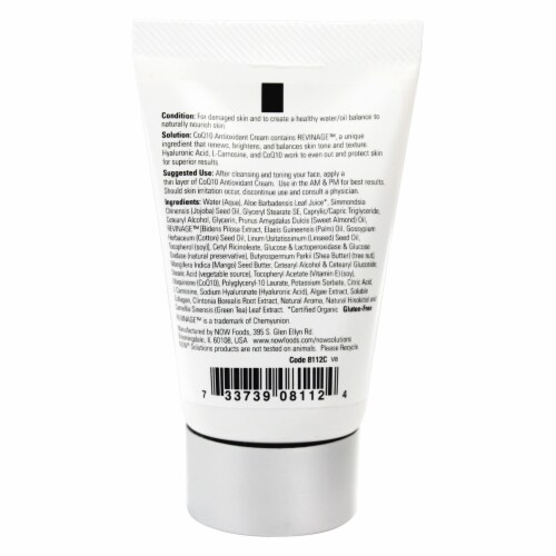 NOW® Solutions CoQ10 Antioxidant Cream Perspective: back