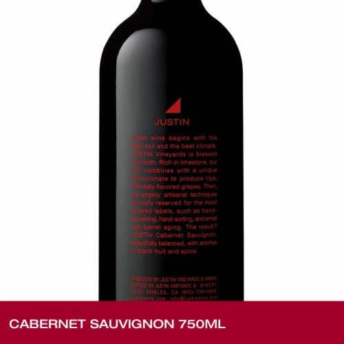 Justin Cabernet Sauvignon California Red Wine Perspective: back
