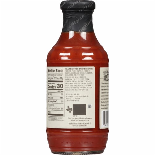 Stubb's Original Barbecue Sauce Perspective: back