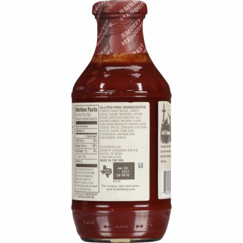 Stubb's Smokey Mesquite Barbecue Sauce Perspective: back