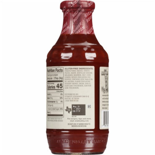 Stubb's Hickory Bourbon Barbecue Sauce Perspective: back