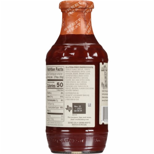 Stubb's® Sweet Heat Legendary Bar-B-Q Sauce Perspective: back
