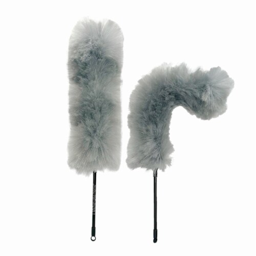 Kitchen + Home Large Static Duster - 27 Inch Electrostatic Feather Duster - Silver Perspective: back