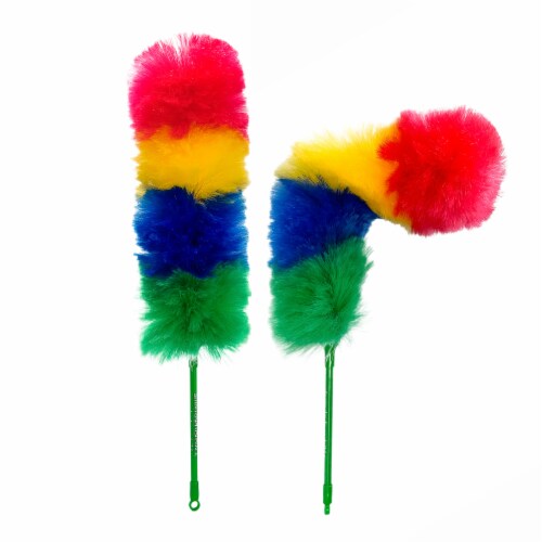 Kitchen + Home Large Static Duster - 27 Inch Electrostatic Feather Duster - Rainbow Perspective: back
