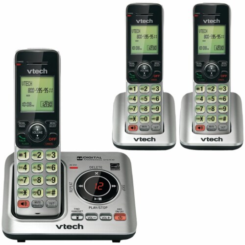 3-Handset DECT 6.0 Expandable Speakerphone with Caller ID Perspective: back