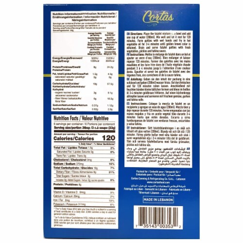 Cortas - Falafel Instant Mix, 200g Perspective: back