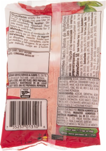 D'Gari Strawberry Gelatin Dessert Mix Perspective: back