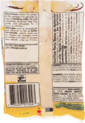 D'Gari Vanilla Gelatin Dessert Milk Mix Perspective: back