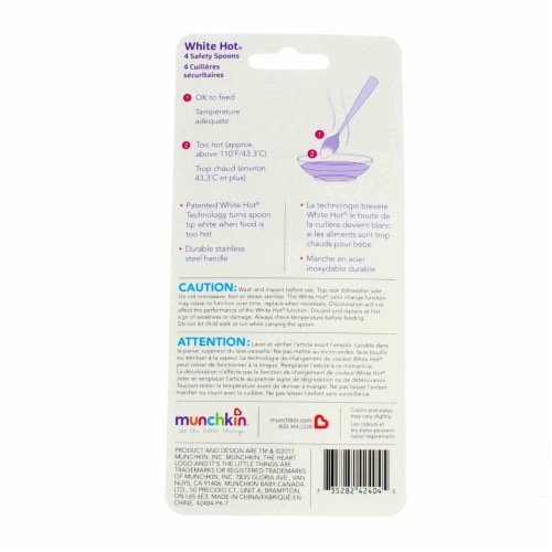 Munchkin White Hot Saftey Spoons, 4 ct - Foods Co.