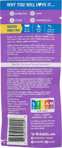 Mr. Bubble Fizzy Tub Water Coloring Tablets Perspective: back