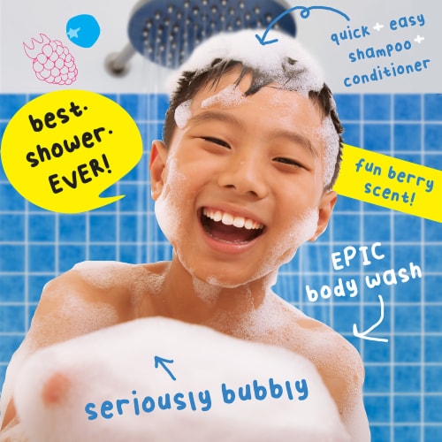 Mr. Bubble Berry Smooth + Honey Body Wash Shampoo & Conditioner Perspective: back