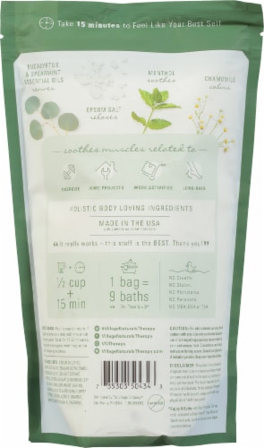 Village Naturals Therapy Muscle Relief Foaming Body Soak Perspective: back