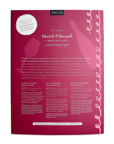Hallu Uncork & Unwind Bath Gift Set Perspective: back