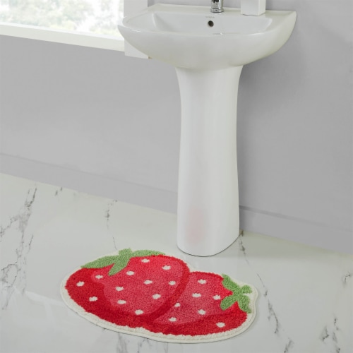 Strawberry Shaped Tufted Bath Rug Perspective: back