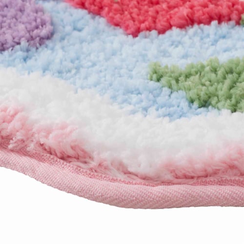 Multi Floral Scallop Tufted Bath Rug Perspective: back