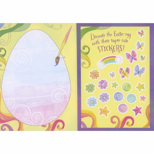 Artist Palette on Purple Fun Stickers to Decorate Egg Granddaughter