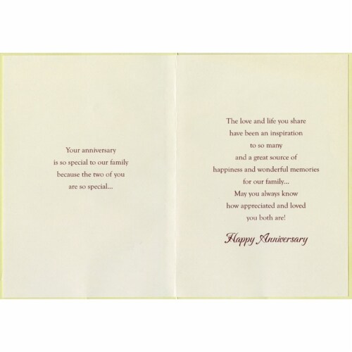 Designer Greetings Violin, Music Stand, Champagne, Rose Anniversary Card for Grandparents Perspective: back