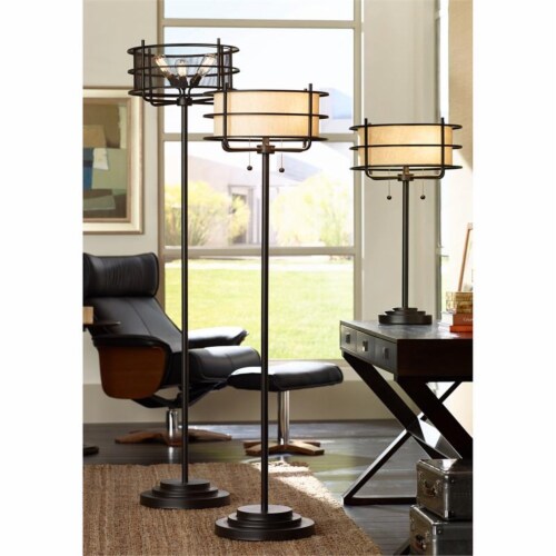 Franklin iron works alamo double shade store floor lamp