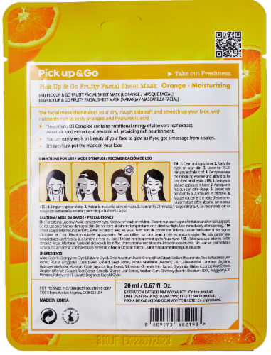 Pick Up & Go 5 Sheets Moisturizing Orange Facial Sheet Mask Perspective: back