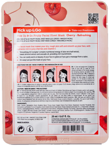 Pick Up & Go 80 Sheets Refreshing Cherry Facial Sheet Mask Perspective: back
