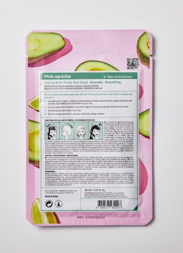 Pick Up & Go 3 Sheets Smoothing Avocado Hair Mask Cap Perspective: back