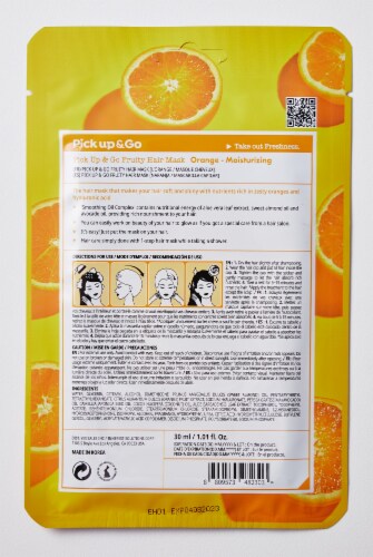 Pick Up & Go 3 Sheets Moisturizing Orange Hair Mask Cap Perspective: back