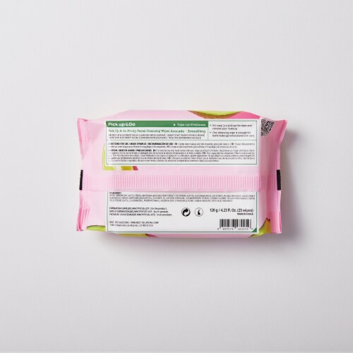 Pick Up & Go 2 Sheets Smoothing Avocado Cleansing Wipes (25 Count / Pack) Perspective: back