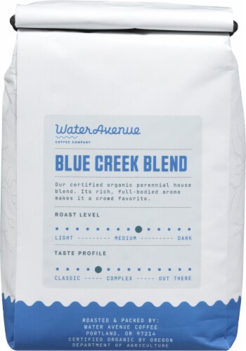 Water Avenue Blue Creek Medium Roast Whole Bean Coffee Perspective: back