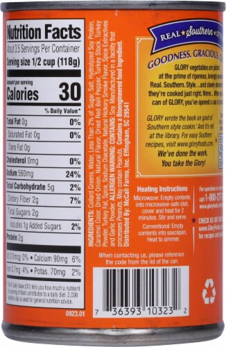 Glory Foods® Seasoned Southern Style Turkey Flavored Collard Greens Perspective: back