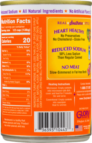 Glory Foods® Simply Seasoned Turnip Greens Perspective: back