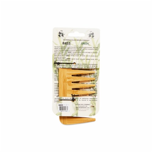 Bass Brushes Medium Wide Tooth Bamboo Wood Comb Perspective: back