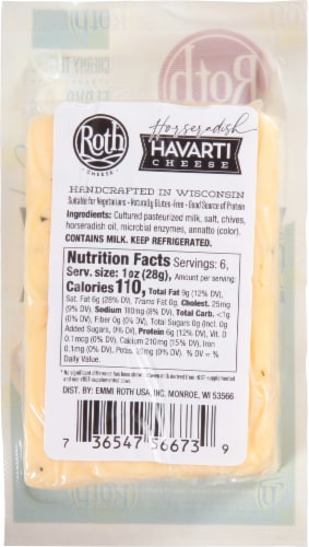 Roth® Horseradish Havarti Cheese Perspective: back