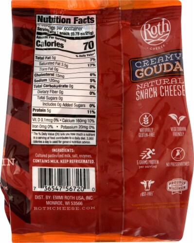 Roth® Natural Creamy Gouda Snack Cheese Perspective: back