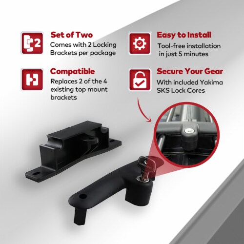 YAKIMA Locking Brackets for Securing Rooftop Cargo Warrior Baskets Set of 2 1 Piece QFC