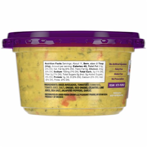 Good Foods Chunky Traditional Guacamole Perspective: back