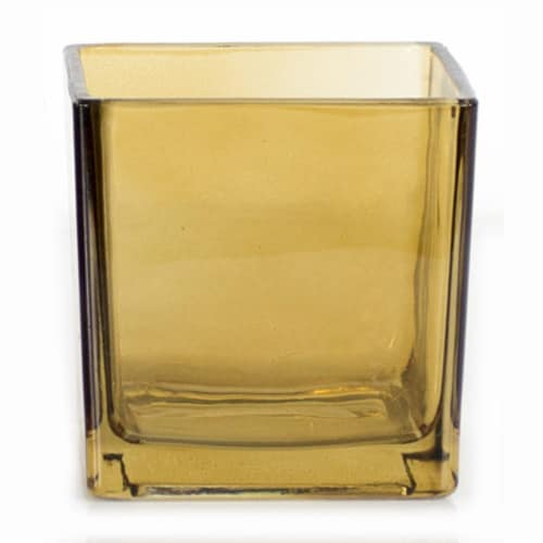 CBK Fall Blooming Cube Square Glass Vase - Assorted Perspective: back