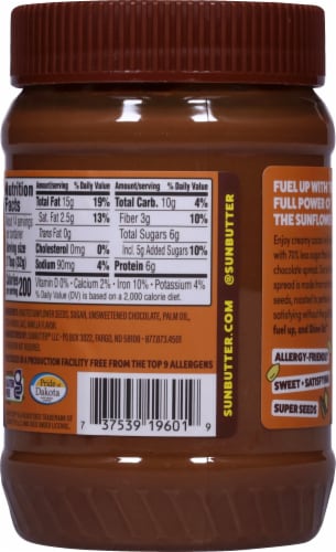 SunButter® Chocolate Sunflower Seed Butter Perspective: back