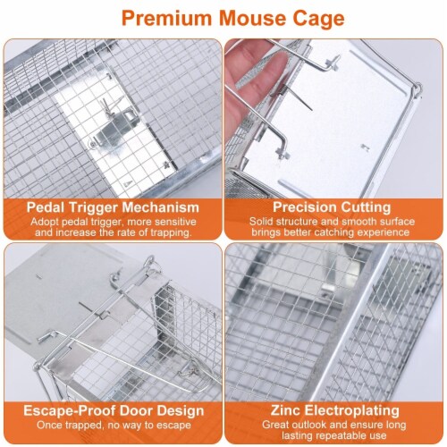 Humane Dual Door Rat Trap Cage Zinc Coated Live Rodent