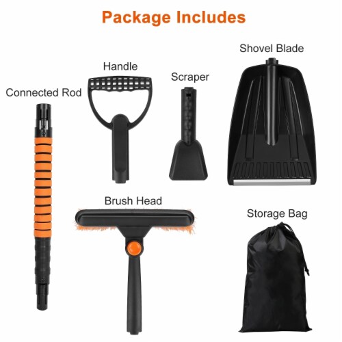 5 In 1 Detachable Snow Remover Kits Extendable Ice Scraper