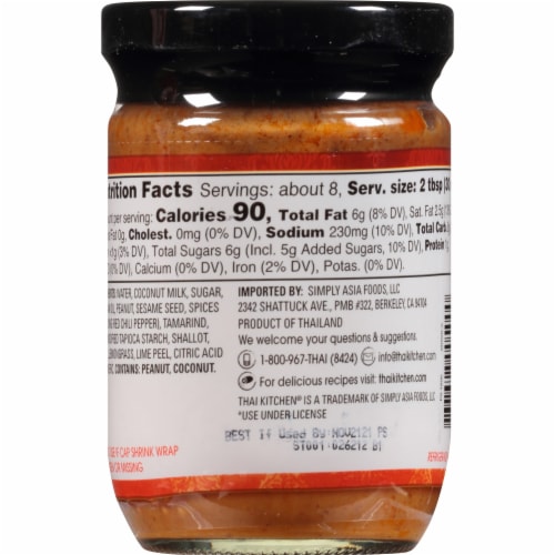 Thai Kitchen Gluten Free Peanut Satay Sauce Perspective: back