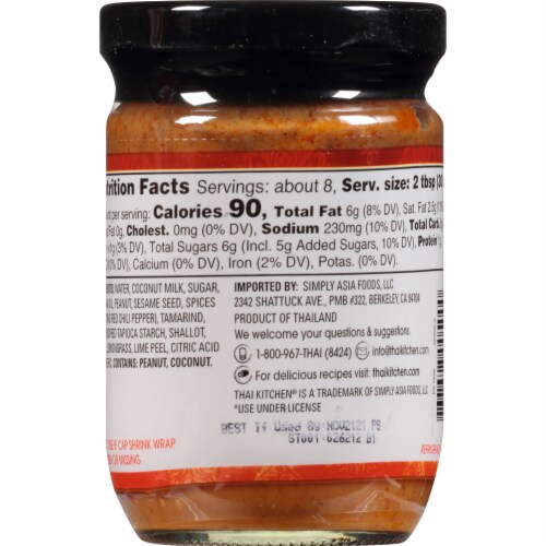 Thai Kitchen Gluten Free Peanut Satay Sauce Perspective: back